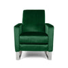 Reki Recliner Chair Manual Push Back Stainless Steel Green Velvet