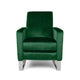 Reki Recliner Chair Manual Push Back Stainless Steel Green Velvet