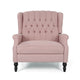 Jade Oversize Wide Chair Manual Recliner Wingback Pink Tufted