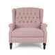 Jade Oversize Wide Chair Manual Recliner, Wingback, Pink Tufted