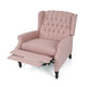 Jade Oversize Wide Chair Manual Recliner, Wingback, Pink Tufted
