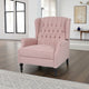Jade Oversize Wide Chair Manual Recliner, Wingback, Pink Tufted
