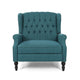 Jade Oversize Wide Chair Manual Recliner Wingback Teal Button Tufted