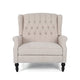 Jade Oversize Wide Chair Manual Recliner Wingback Beige Tufted