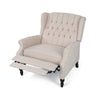 Jade Oversize Wide Chair Manual Recliner Wingback Beige Tufted