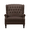 Jade Oversize Wide Chair Manual Recliner Wingback Brown Tufted