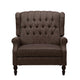 Jade Oversize Wide Chair Manual Recliner Wingback Brown Tufted
