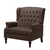 Jade Oversize Wide Chair Manual Recliner, Wingback, Brown Tufted