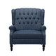 Jade Oversize Wide Chair Manual Recliner Navy Blue Button Tufted