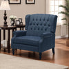 Jade Oversize Wide Chair Manual Recliner, Navy Blue Button Tufted
