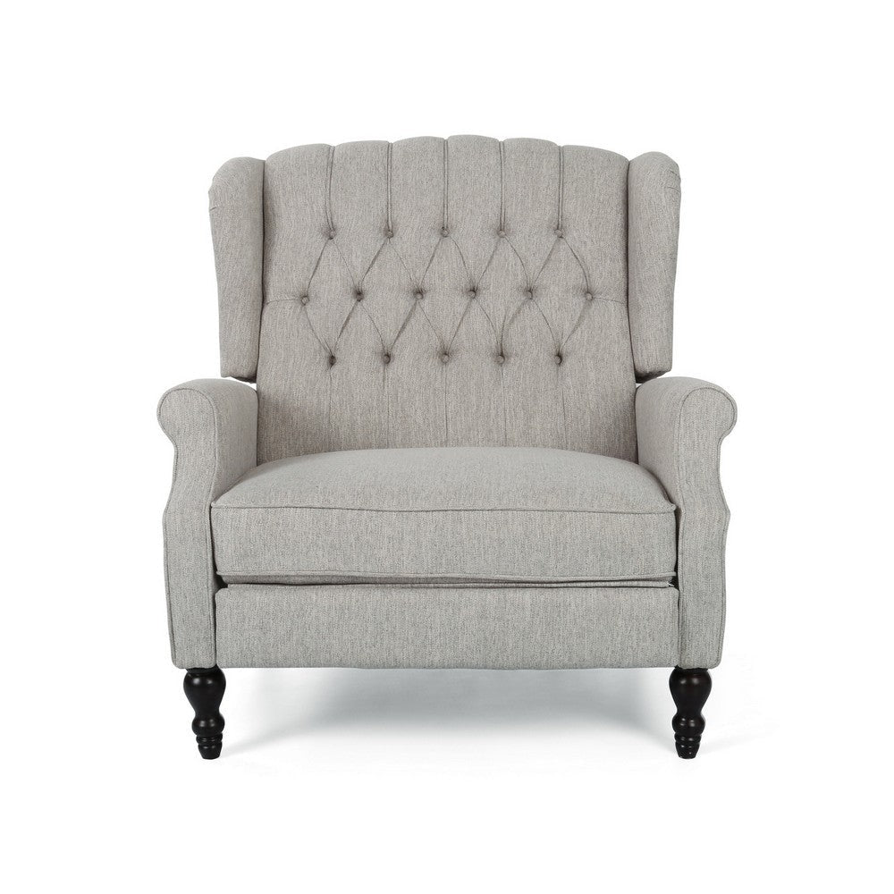 Jade Oversize Wide Chair Manual Recliner Light Gray Tufted