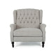 Jade Oversize Wide Chair Manual Recliner, Light Gray Tufted