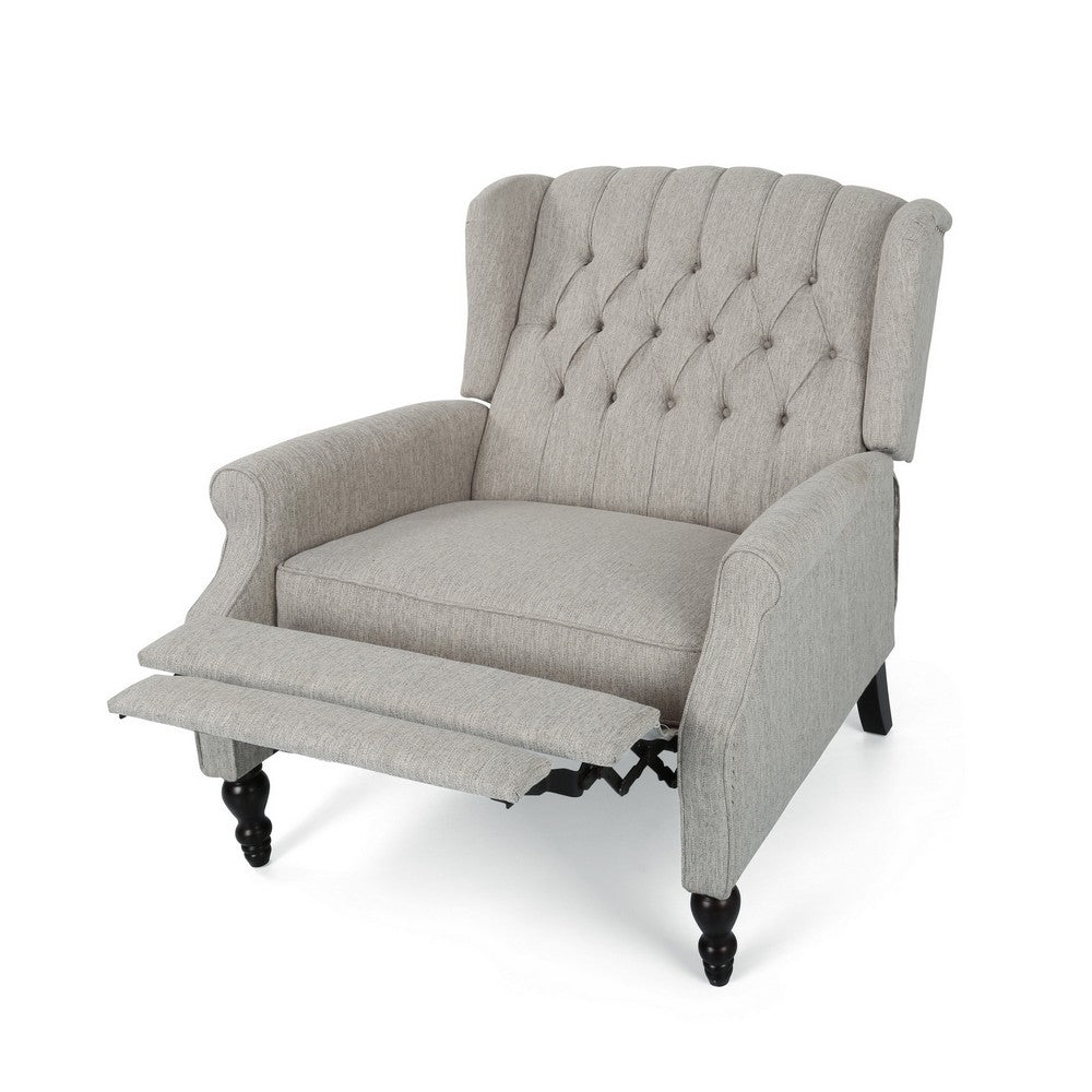 Jade Oversize Wide Chair Manual Recliner, Light Gray Tufted