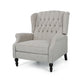 Jade Oversize Wide Chair Manual Recliner, Light Gray Tufted
