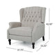 Jade Oversize Wide Chair Manual Recliner, Light Gray Tufted