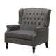 Jade Oversize Wide Chair Manual Recliner, Dark Gray Button Tuft