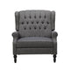 Jade Oversize Wide Chair Manual Recliner Dark Gray Button Tuft