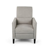 Davy Pushback Recliner Chair Nailhead Trim Birch Wood Gray Fabric