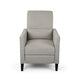 Davy Pushback Recliner Chair Nailhead Trim Birch Wood Gray Fabric