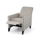 Davy Pushback Recliner Chair Nailhead Trim Birch Wood Gray Fabric