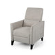 Davy Pushback Recliner Chair, Nailhead Trim, Birch Wood, Gray Fabric