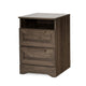 Vinie Nightstand 2 Drawers and Open Top 23 Inch Dark Brown Faux Wood BM326982