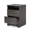 Vinie Nightstand | 2 Drawers and Open Top | 23" Dark Gray Faux Wood