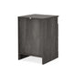 Vinie Nightstand | 2 Drawers and Open Top | 23" Dark Gray Faux Wood