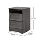 Vinie Nightstand | 2 Drawers and Open Top | 23" Dark Gray Faux Wood
