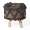 Footstool Ottoman Handcrafted Boho Design Brown Woven Seat Wood BM326989