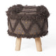 Footstool Ottoman | Handcrafted Boho Design | Brown Woven Seat | Wood