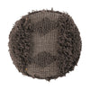 Footstool Ottoman | Handcrafted Boho Design | Brown Woven Seat | Wood