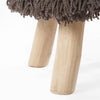 Footstool Ottoman | Handcrafted Boho Design | Brown Woven Seat | Wood
