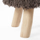 Footstool Ottoman | Handcrafted Boho Design | Brown Woven Seat | Wood