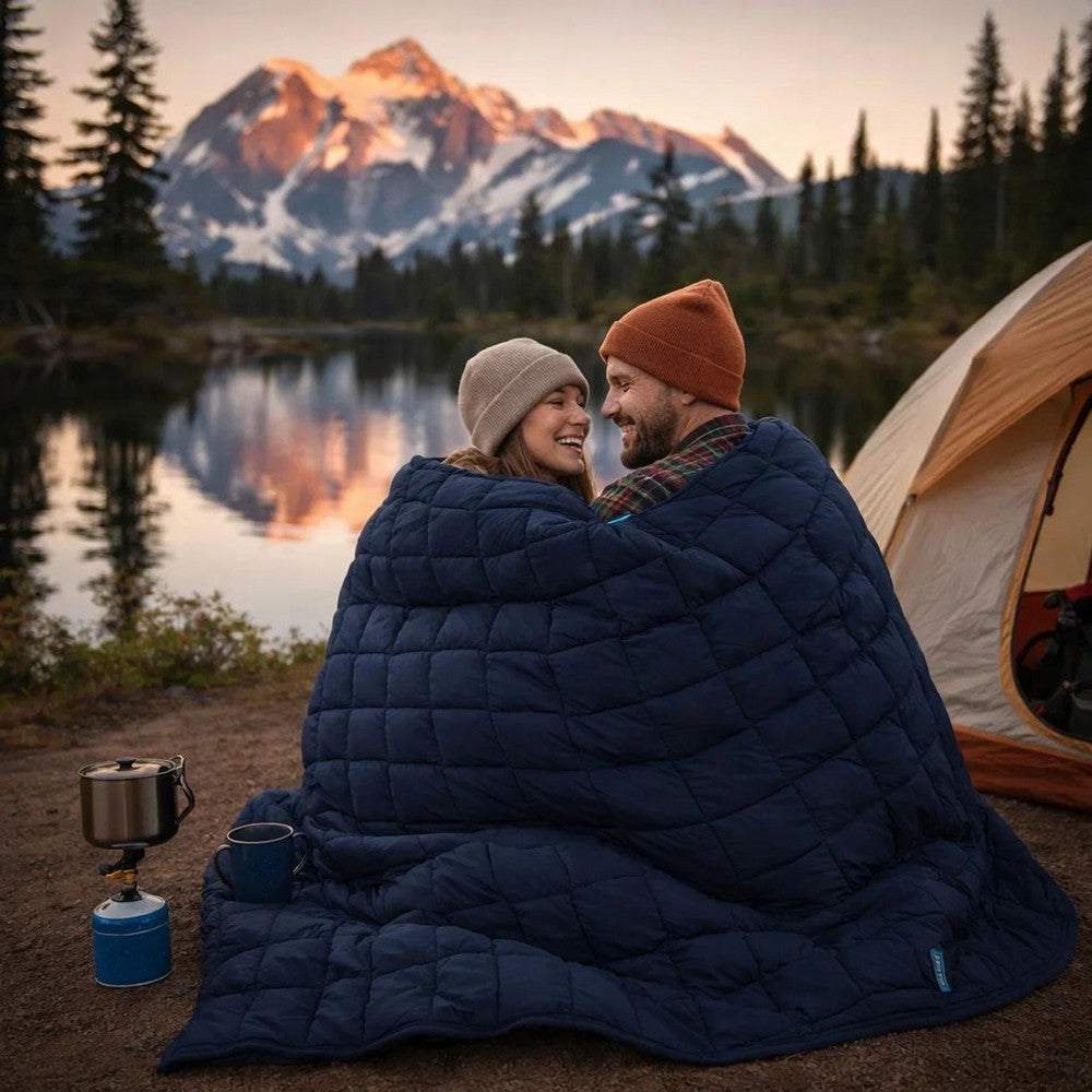 Blankie 20lbs Weighted Blanket, 60 x 80 Cotton Multilayer, Navy Blue