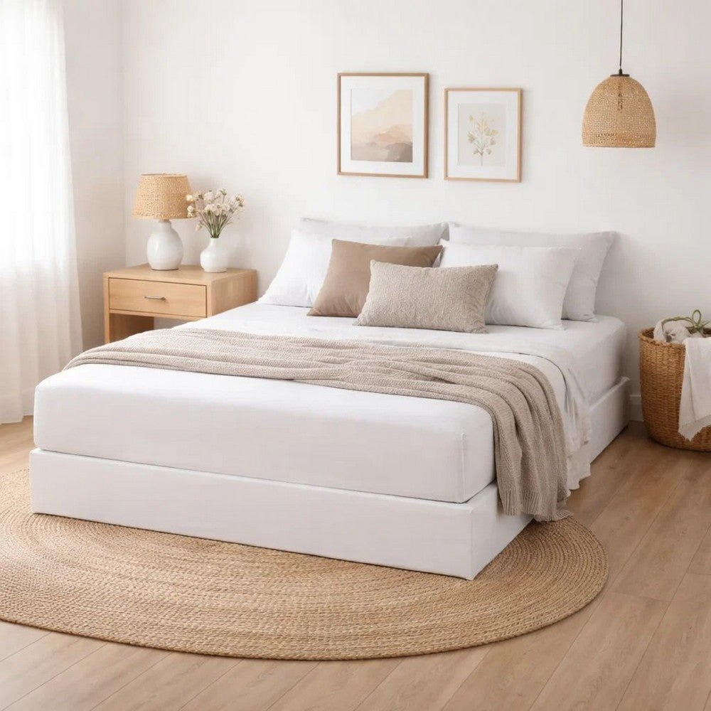 Swan King Size Mattress Protector, Waterproof Coating, White Polyester