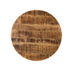 Coffee Table | Gold Hourglass Metal Base | 25" Round Mango Wood Top