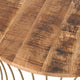 Coffee Table | Gold Hourglass Metal Base | 25" Round Mango Wood Top