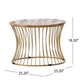 Coffee Table | Gold Hourglass Metal Base | 25" Round Mango Wood Top