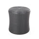 Lifo Outdoor End Table | Storage | 19" | Gray Woven Polypropylene