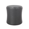 Lifo Outdoor End Table | Storage | 19" | Gray Woven Polypropylene