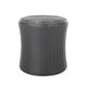 Lifo Outdoor End Table | Storage | 19" | Gray Woven Polypropylene
