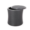 Lifo Outdoor End Table | Storage | 19" | Gray Woven Polypropylene