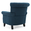 Koni Accent Chair | Button Diamond Tufted | Blue Fabric | Rolled Arms
