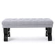 Riam Ottoman Bench 41 Inch Button Tufted Rounded Birch Wood Legs