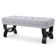 Riam Ottoman Bench, 41 Inch, Button Tufted, Rounded Birch Wood Legs