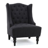 Tesy Accent Club Chair | Wingback Design | Button Tufted Gray Fabric