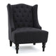Tesy Accent Club Chair | Wingback Design | Button Tufted Gray Fabric