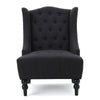 Tesy Accent Club Chair | Wingback Design | Button Tufted Gray Fabric