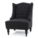 Tesy Accent Club Chair | Wingback Design | Button Tufted Gray Fabric